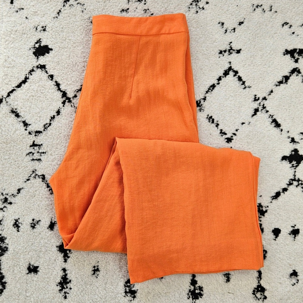 KOOKAÏ Orange Wide Leg Pants Women's Size 36 EU Tailored Trousers - Picture 2 of 12